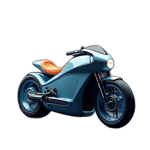 3d render, photorealistic, concept art, cartoon, rendering, futuristic, motorcycle, sleek transparent PNG cut-out