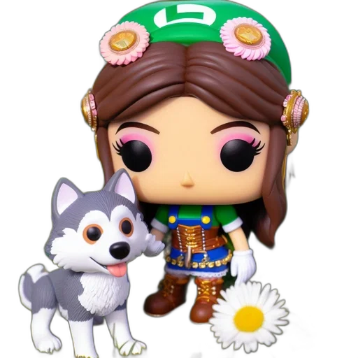 animal, staff, concept art, 3d render, animated, figurine, young, woman transparent PNG cut-out