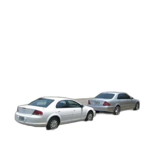 car, 3d render, photorealistic, concept art, white, sedan, silver, parked transparent PNG cut-out
