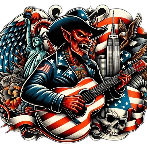 comic book art, cartoon, artistic, portrayal, americana, features, demonic, cowboy transparent PNG cut-out