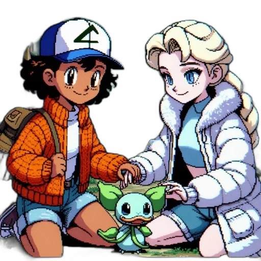 jacket, pixel art, vaporwave, anime, concept art, fire, snow, neon lights transparent PNG cut-out