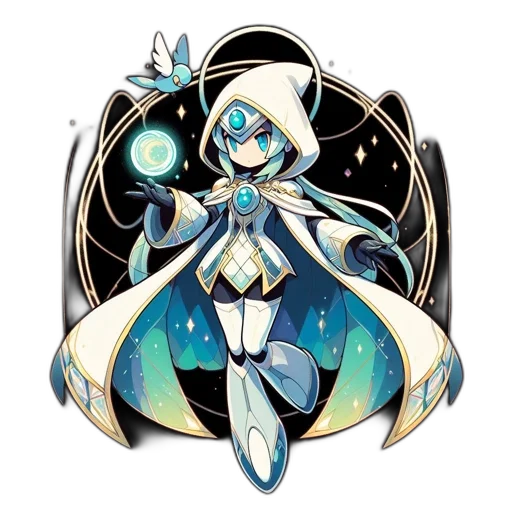 staff, jewelry, robot, dress, concept art, pixel art, fantasy art, anime transparent PNG cut-out