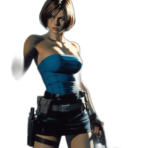 weapon, concept art, comic book art, 3d render, photorealistic, woman, blue, strapless transparent PNG cut-out