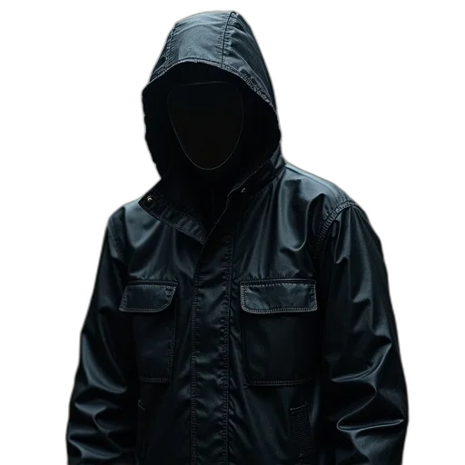 jacket, staff, mask, cyberpunk transparent PNG cut-out