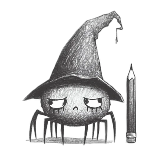 staff, hat, creature, weapon, concept art, fantasy art, pencil sketch, pixel art transparent PNG cut-out