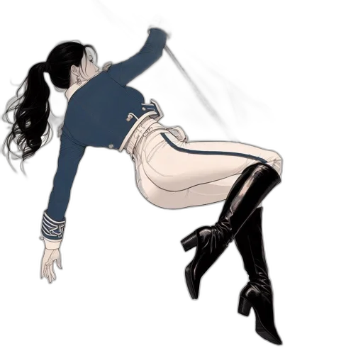 staff, dress, concept art, comic book art, fantasy art, cartoon, monochrome, dark transparent PNG cut-out