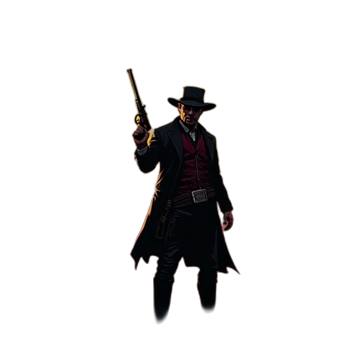 staff, hat, weapon, jacket transparent PNG cut-out