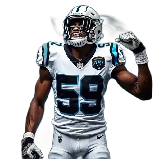 first, image, depicts, football, player, white, uniform, number transparent PNG cut-out