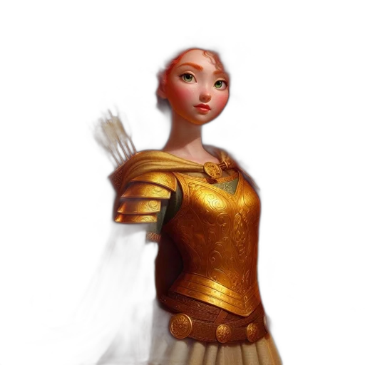 robot, dress, staff, sword, concept art, fantasy art, 3d render, photorealistic transparent PNG cut-out