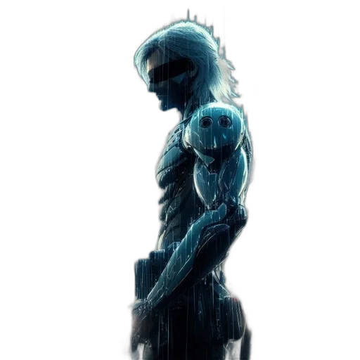 robot, creature, dress, face, concept art, pixel art, comic book art, cyberpunk transparent PNG cut-out