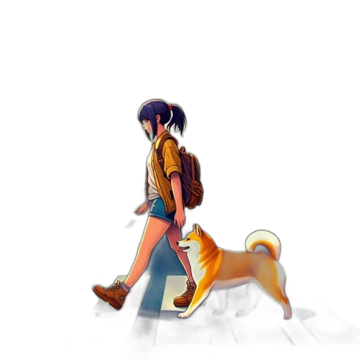 animal, concept art, anime, watercolor, fantasy art, colorful, golden, young transparent PNG cut-out