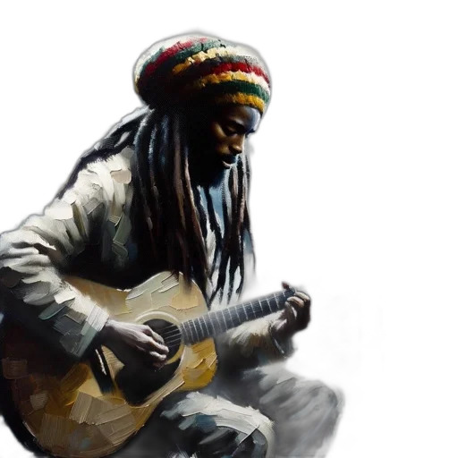 photorealistic, oil painting, watercolor, concept art, man, dreadlocks, wearing, beanie transparent PNG cut-out
