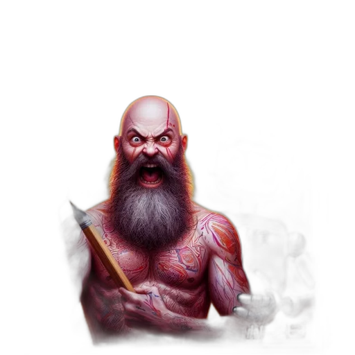 creature, face, fantasy art, concept art, pixel art, photorealistic, red, cover transparent PNG cut-out
