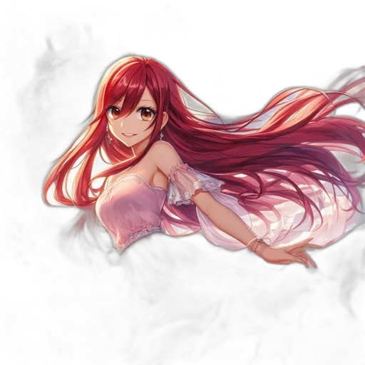 dress, creature, hair, dragon, watercolor, anime, fantasy art, pixel art transparent PNG cut-out