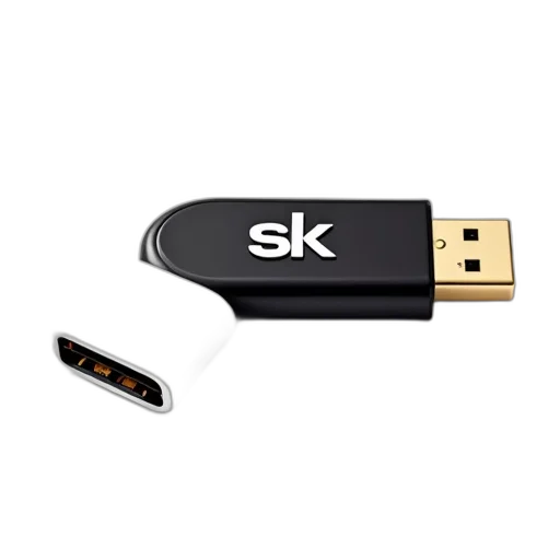 3d render, black, white, usb, flash, drive, brand, name transparent PNG cut-out