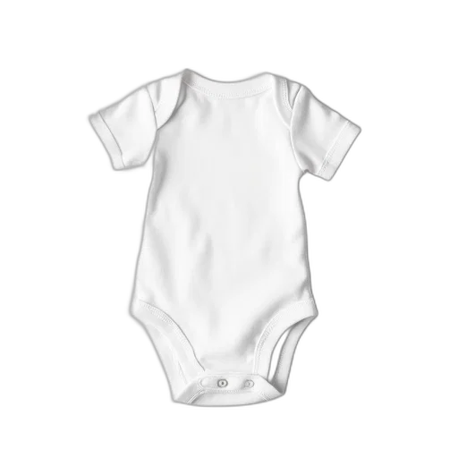dress, plain, white, baby, onesie, round, neckline, short transparent PNG cut-out