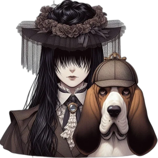 hat, animal, mask, staff, fantasy art, pixel art, concept art, anime transparent PNG cut-out