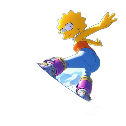 concept art, 3d render, vaporwave, cartoon, lisa, simpson, character, simpsons transparent PNG cut-out