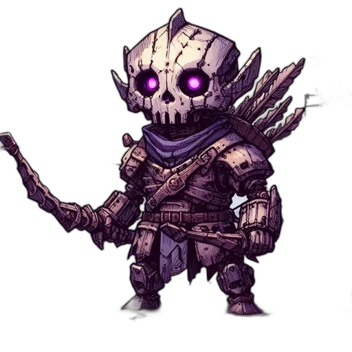mask, weapon, staff, robot, pixel art, concept art, fantasy art, comic book art transparent PNG cut-out