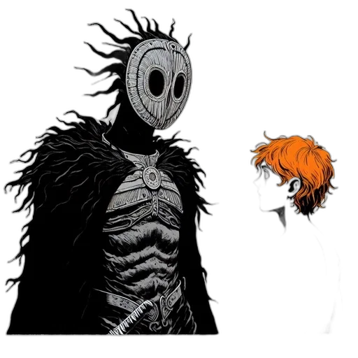mask, creature, animal, concept art, comic book art, fantasy art, pixel art, fire transparent PNG cut-out