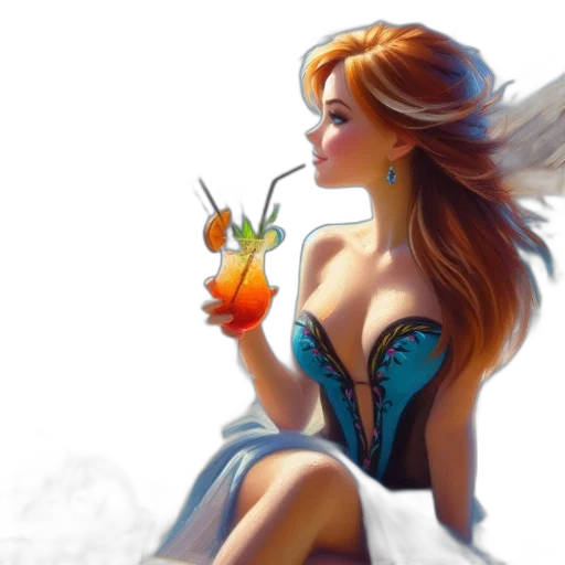 dress, fantasy art, photorealistic, oil painting, concept art, fire, sunset, colorful transparent PNG cut-out