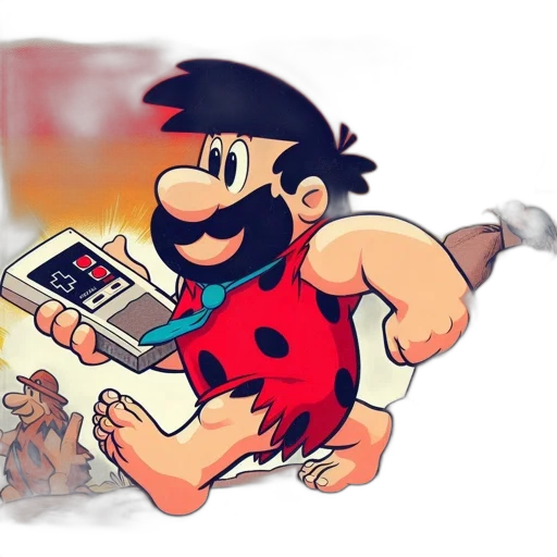 comic book art, concept art, pixel art, cartoon, fire, red, caveman, character transparent PNG cut-out
