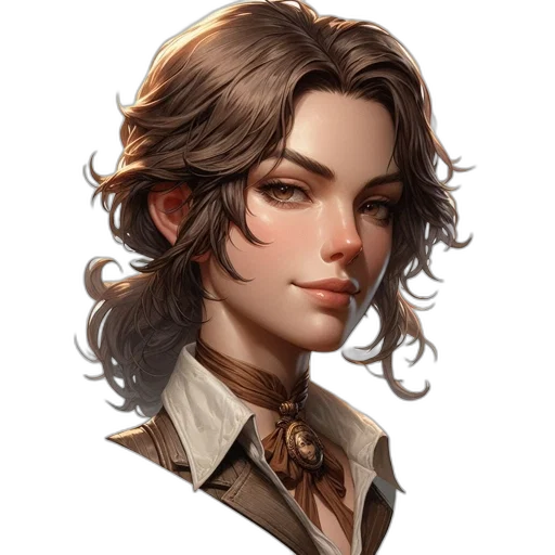 staff, face, jacket, crown, fantasy art, concept art, photorealistic, oil painting transparent PNG cut-out