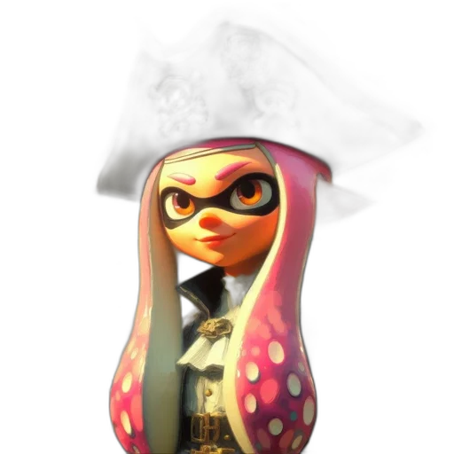 dress, hat, weapon, jacket, 3d render, concept art, vaporwave, photorealistic transparent PNG cut-out
