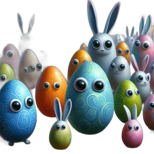 3d render, concept art, photorealistic, vibrant, dreamlike, scene, large, rabbit-like transparent PNG cut-out
