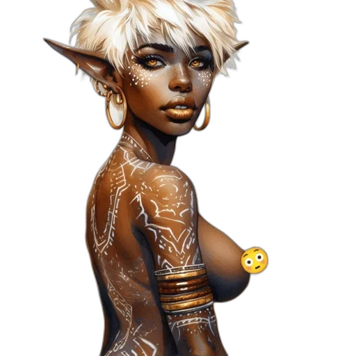 jewelry, dress, staff, face, fantasy art, concept art, photorealistic, 3d render transparent PNG cut-out
