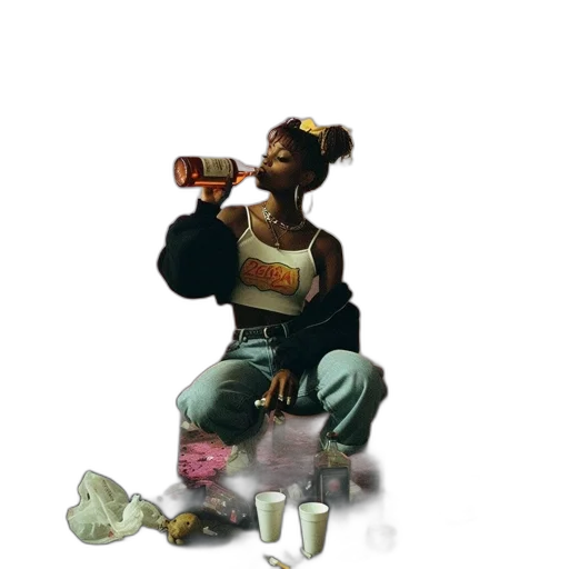 bottle, jacket, food, weapon, concept art, cyberpunk, pixel art, fantasy art transparent PNG cut-out