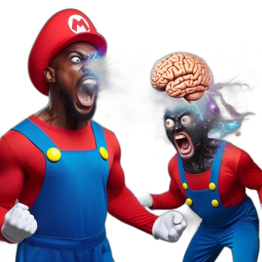 mask, creature, hat, crown, concept art, 3d render, comic book art, two transparent PNG cut-out