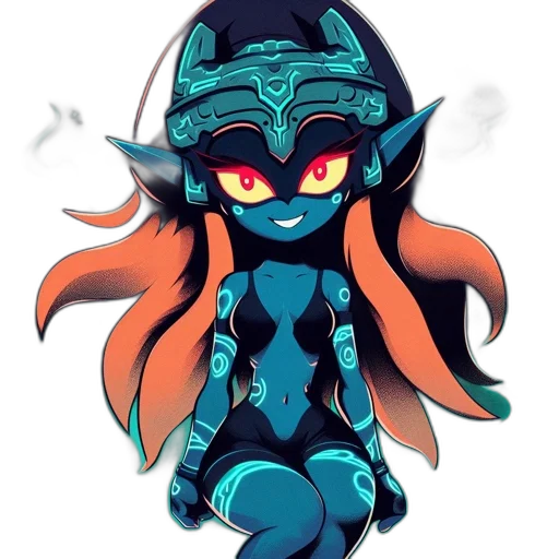 staff, mask, pixel art, concept art, fantasy art, anime, dark, blue transparent PNG cut-out
