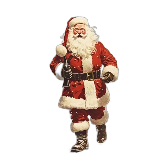 3d render, group, santa, claus, figures, led, one, foreground transparent PNG cut-out