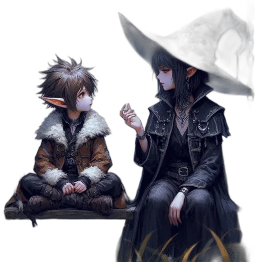 mask, hat, jacket, staff, concept art, fantasy art, pixel art, cyberpunk transparent PNG cut-out