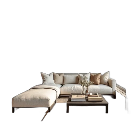 furniture, 3d render, photorealistic, earth tones transparent PNG cut-out