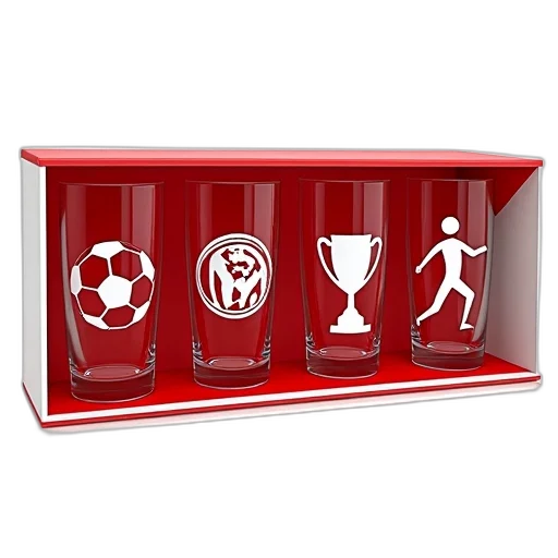 furniture, set, four, coca-cola, world, cup, glasses, displayed transparent PNG cut-out