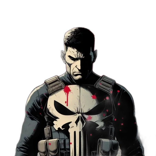 jacket, weapon, comic book art, concept art, pixel art, cartoon, red, dark transparent PNG cut-out