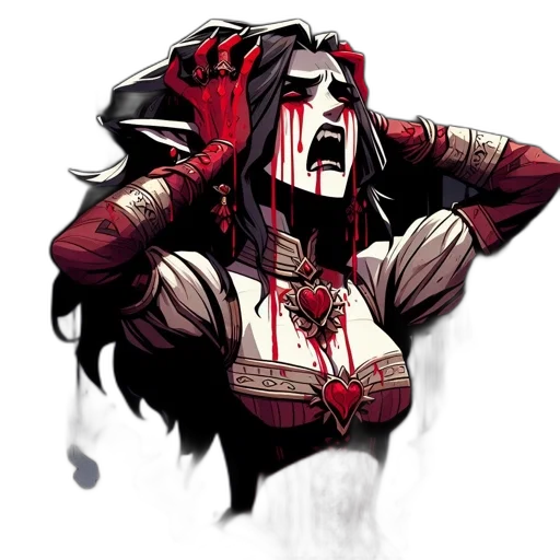 face, mask, comic book art, concept art, pixel art, fantasy art, red, dark transparent PNG cut-out