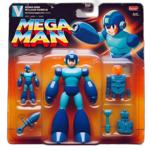 robot, concept art, 3d render, blue, package, mega, man, action transparent PNG cut-out