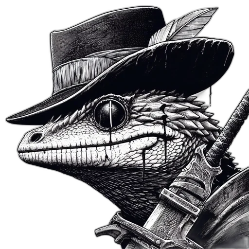 dragon, hat, animal, mask, photorealistic, fantasy art, concept art, pencil sketch transparent PNG cut-out