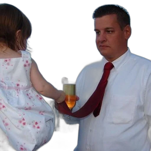 man, white, shirt, red, tie, holding, glass, orange transparent PNG cut-out