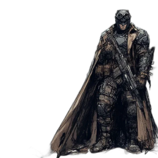 mask, concept art, comic book art, fantasy art, dark, desolate, post-apocalyptic, cityscape transparent PNG cut-out