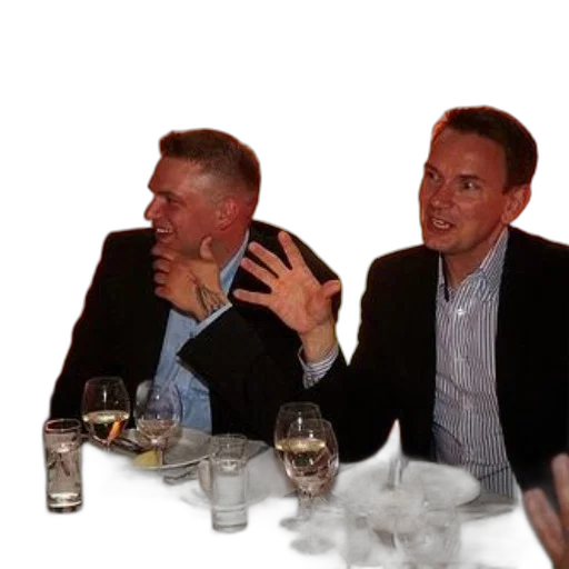 jacket, two, men, suits, sit, table, wine, glasses transparent PNG cut-out