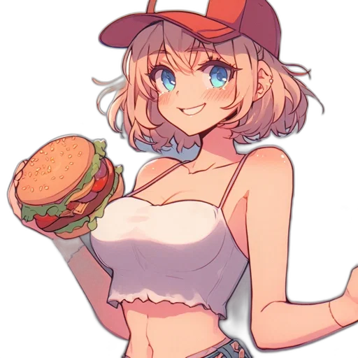 food, hat, dress, anime, pixel art, watercolor, cartoon, neon transparent PNG cut-out