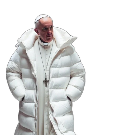 jacket, 3d render, concept art, elderly, man, religious, attire, stands transparent PNG cut-out