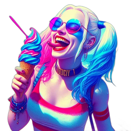 vaporwave, cyberpunk, comic book art, fantasy art, neon lights, neon, blue, colorful transparent PNG cut-out