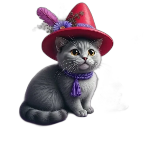 hat, staff, animal, dragon, fantasy art, concept art, photorealistic, 3d render transparent PNG cut-out