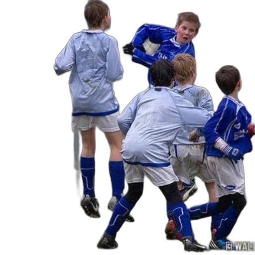 jacket, group, young, boys, playing, soccer, one, player transparent PNG cut-out