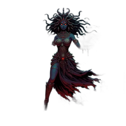 creature, staff, dress, mask, concept art, fantasy art, pixel art, comic book art transparent PNG cut-out